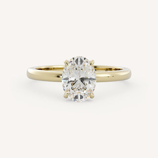 1.20 -3.50 CT Oval CVD Diamond Solitaire Engagement Ring