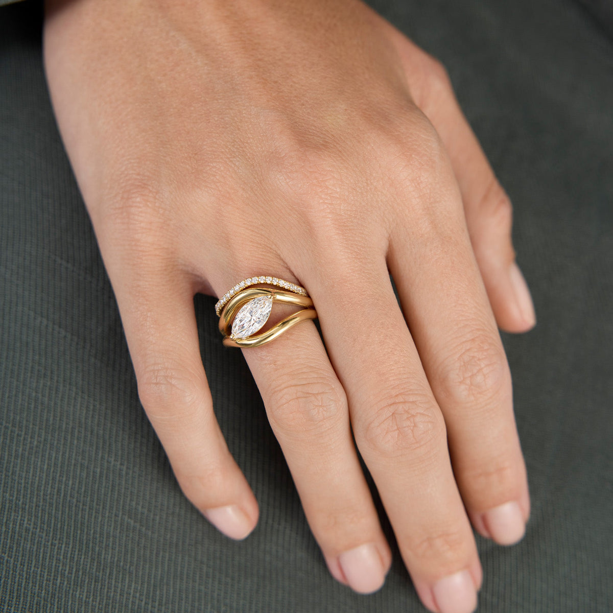 0.35 TCW Round Lab Grown Diamond Eternity Wedding Band