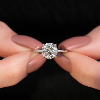 1.0-3.0 CT Round Lab Grown Diamond Solitaire Engagement Ring