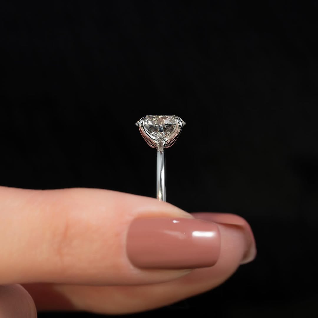 1.0-3.0 CT Round Lab Grown Diamond Solitaire Engagement Ring