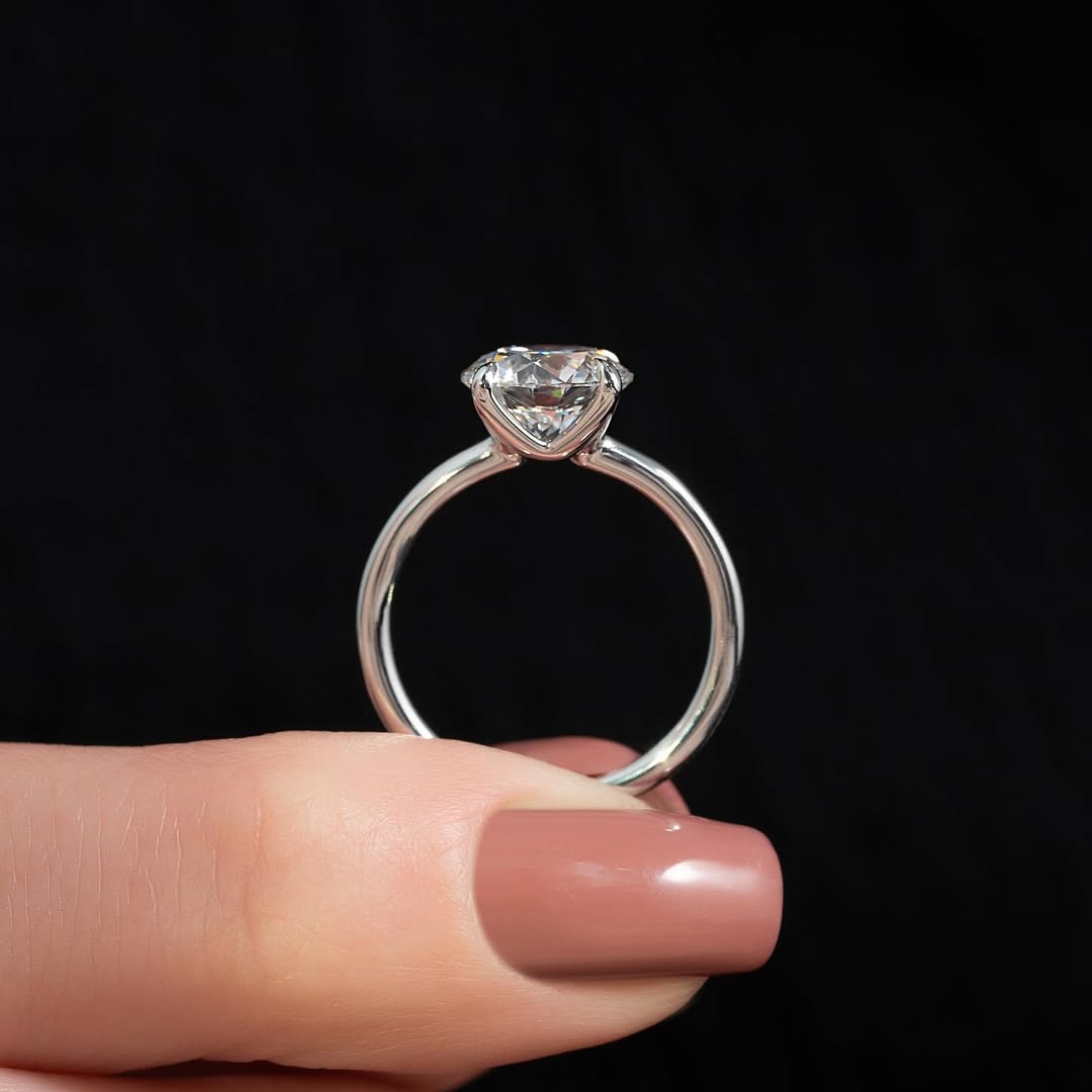 1.0-3.0 CT Round Lab Grown Diamond Solitaire Engagement Ring