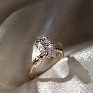 Solitaire Ring with 1.0 CT Marquise Moissanite - violetjewels