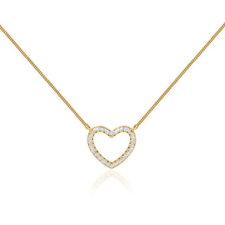 0.24 TCW Round Moissanite Diamond Heart Pendent Necklace - violetjewels
