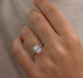 1.20 - 3.20 CT Radiant  Lab Grown Diamond Pave & Halo Style Engagement Ring
