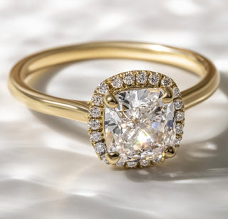 2.0 CT Cushion F/VS2 CVD Diamond  Halo Style Engagement Ring