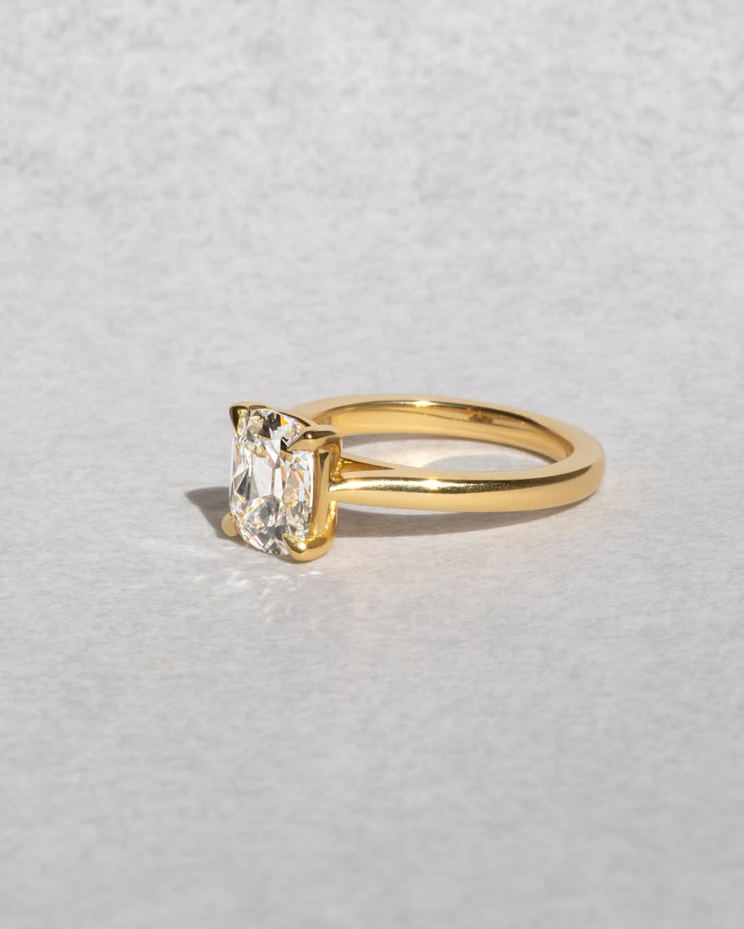 1.0-3.50 CT Cushion Lab Grown Diamond Solitaire Engagement Ring