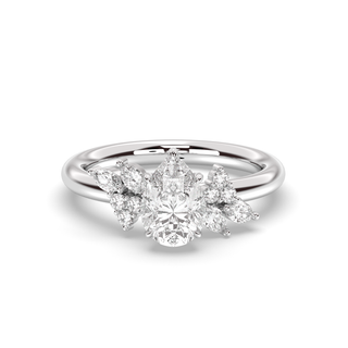 2.0 CT Pear F-VS1 Diamond Cluster Engagement Ring