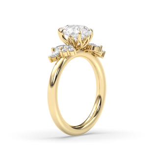 2.0 CT Pear F-VS1 Diamond Cluster Engagement Ring