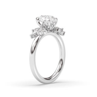 2.0 CT Pear F-VS1 Diamond Cluster Engagement Ring