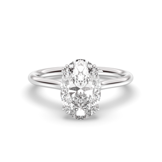 1.0-3.0 CT Oval Diamond Hidden Halo Engagement Ring