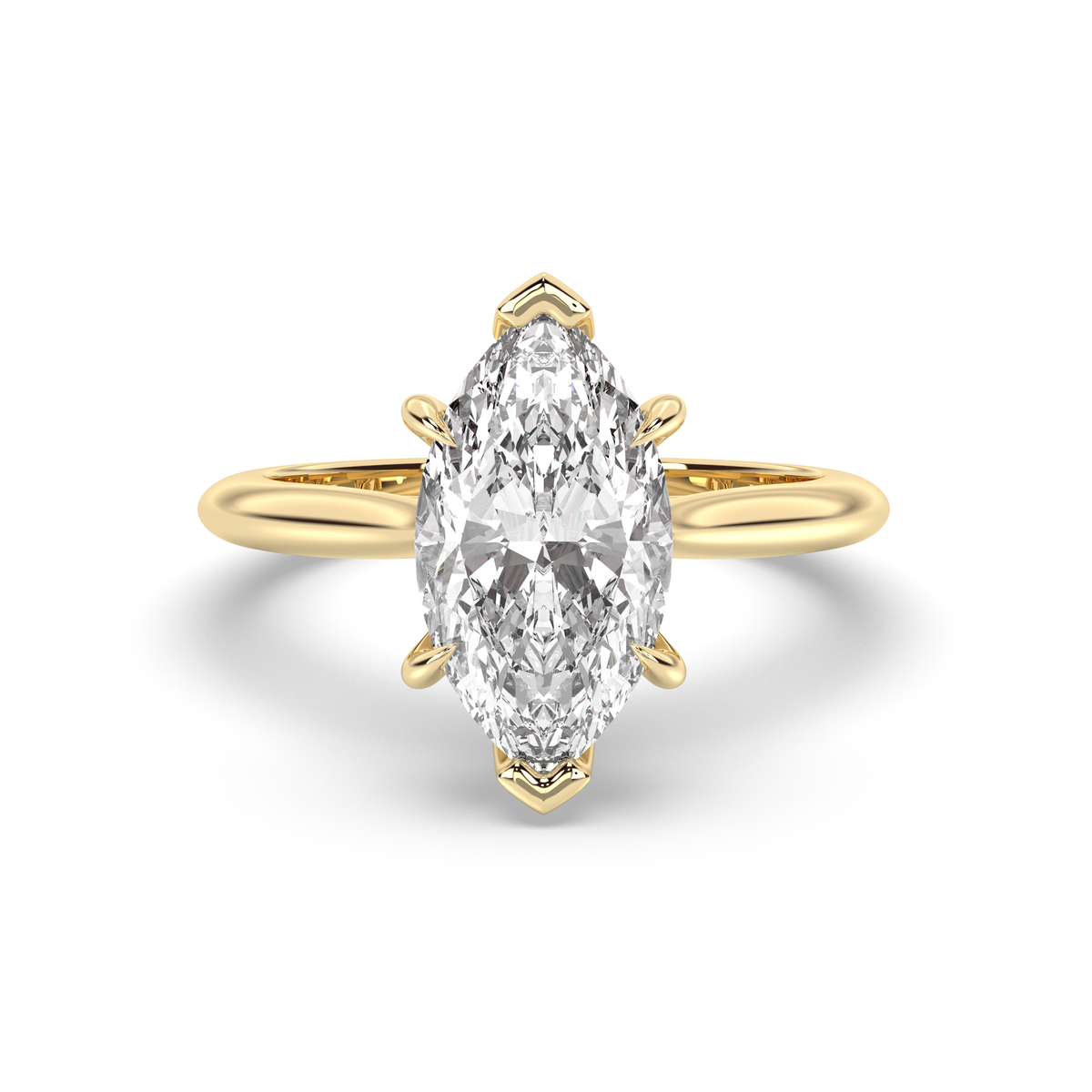 1.0-3.0 CT Marquise Lab Grown Diamond Solitaire Engagement Ring