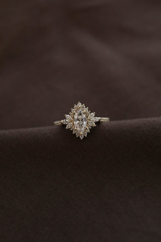 0.75 -2.50 CT Marquise Diamond Halo Engagement Ring