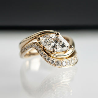 1.0 CT - 2.0 CT  Marquise Solitaire Setting Diamond Bridal Set