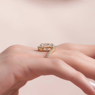 1.0-3.0 CT Oval CVD Diamond Bypass Setting Engagement Ring