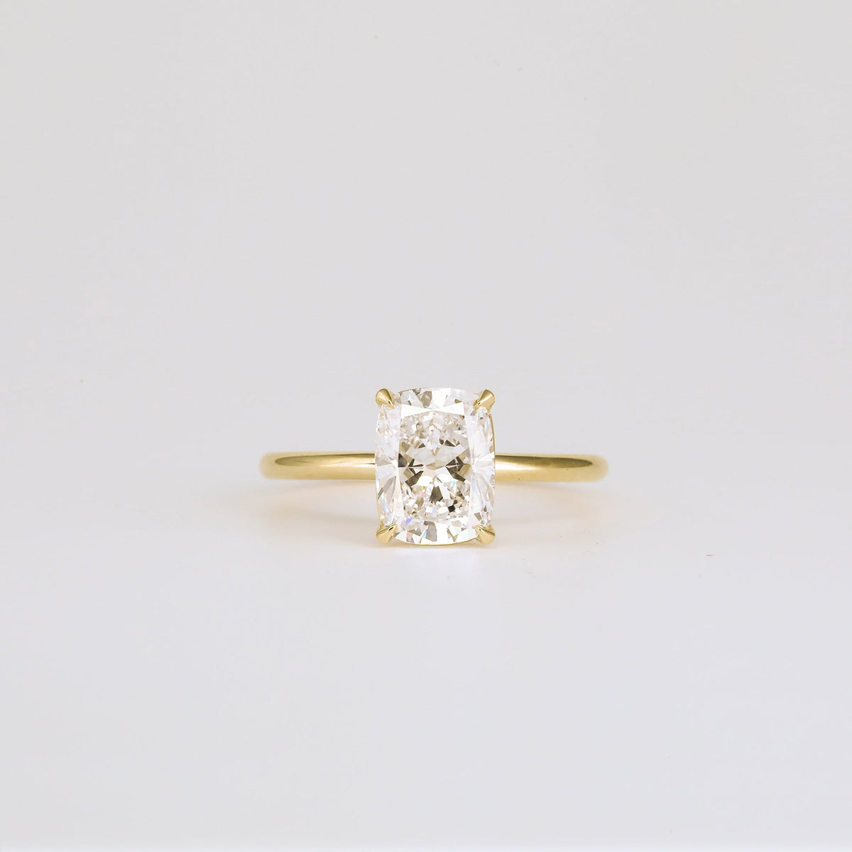 1.0 -3.0 CT cushion Lab Grown Diamond Solitaire Engagement ring