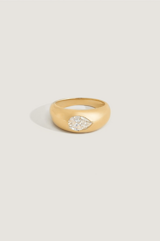 0.95-3.0 CT Pear CVD Diamond Flush Setting Engagement Ring