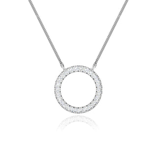 0.23 TCW Round Moissanite Diamond Circle Pendant Necklace - violetjewels