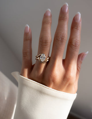 1.50- 3.0  CT Oval cut  Lab Grown Diamond Solitaire Setting Bridal Set
