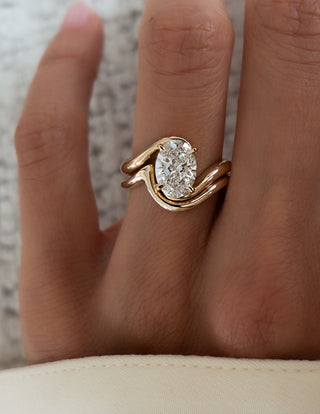 1.50- 3.0  CT Oval cut  Lab Grown Diamond Solitaire Setting Bridal Set