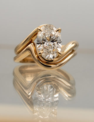 1.50- 3.0  CT Oval cut  Lab Grown Diamond Solitaire Setting Bridal Set