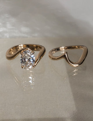 1.50- 3.0  CT Oval cut  Lab Grown Diamond Solitaire Setting Bridal Set