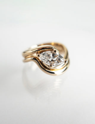 1.0 CT-2.0 CT  Marquise Solitaire Setting Diamond Bridal Set