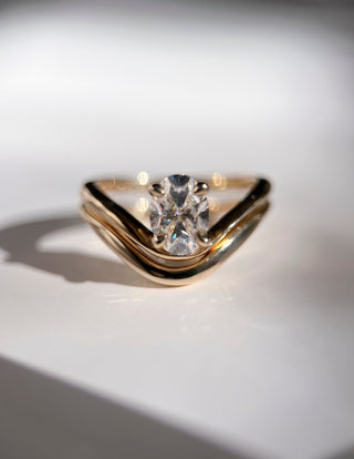 1.0 -2.0 CT Oval Cut Lab Grown Diamond Solitaire Engagement Ring