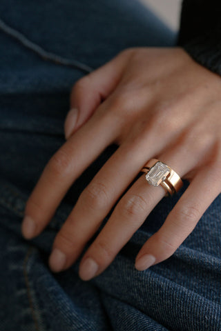 Plain Cut-Out Cigar Wedding Band