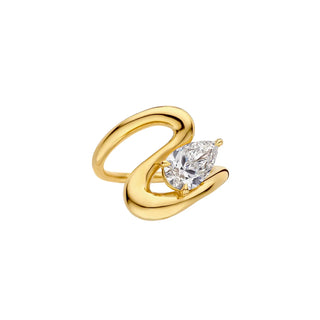 1.50-3.50 CT Pear Cut Lab Grown Diamond Unique Style Engagement Ring