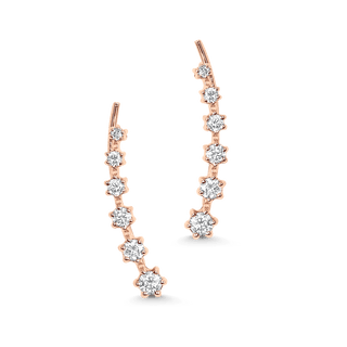 0.28 TCW Round Moissanite Diamond Ear Crawler Earrings - violetjewels