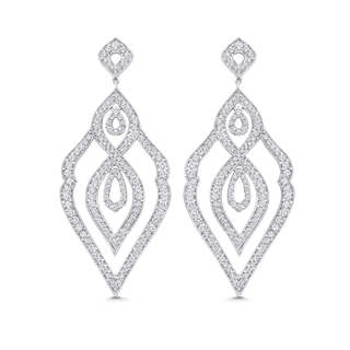 2.38 TCW Round Moissanite Diamond Chandelier Earrings - violetjewels