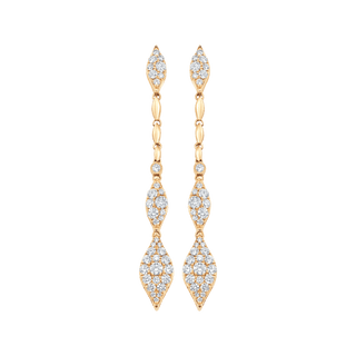 1.22 TCW Round Moissanite Diamond Long Drop Pave Earrings - violetjewels