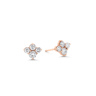 1.03 TCW Round Moissanite Diamond Cluster Stud Earrings - violetjewels