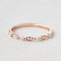 0.12 CT Round Cut Milgrain Moissanite Wedding Band - violetjewels
