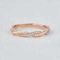 0.12 CT Round Cut Twisted Moissanite Wedding Band - violetjewels