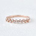 0.2 CT Round Cut Cluster Moissanite Wedding Band - violetjewels