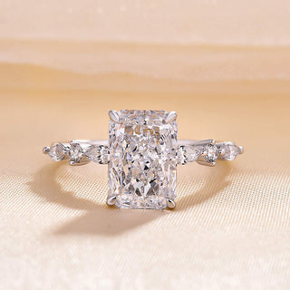 3.50 CT Radiant Pave Setting F/VS1 Lab Grown Diamond Engagement Ring - violetjewels