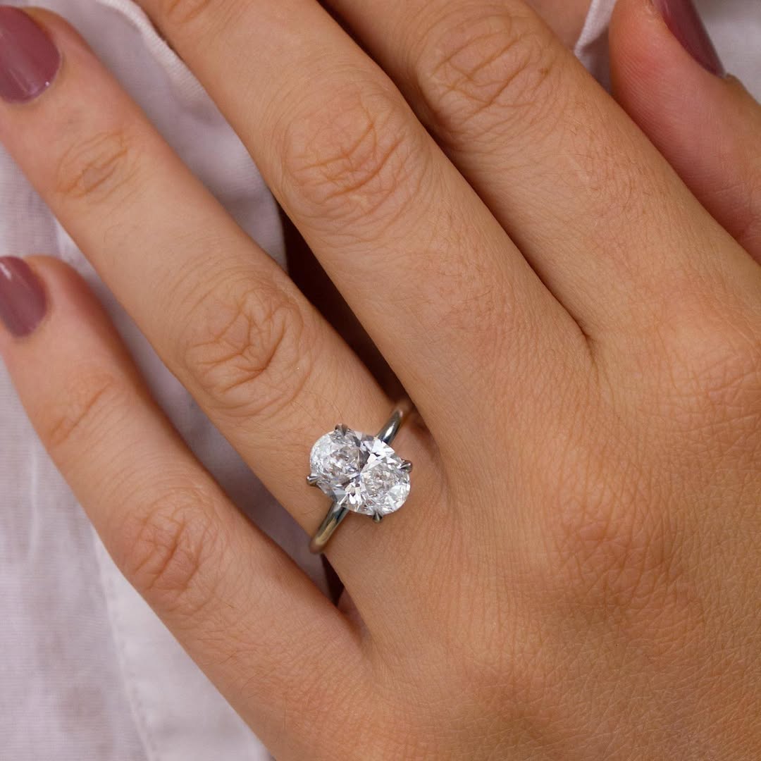 1.00 - 3.56 CT Oval  Lab Grown Diamond Solitaire Style Engagement Ring