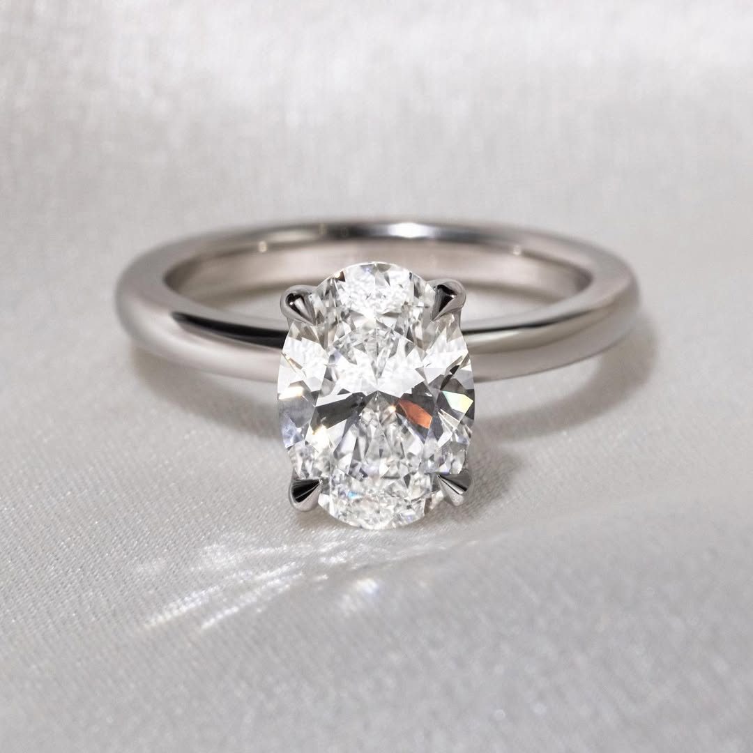 1.00 - 3.56 CT Oval  Lab Grown Diamond Solitaire Style Engagement Ring