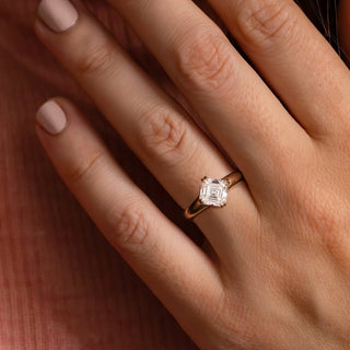 1.60-3.50 CT Asscher CVD Diamond Solitaire Style Engagement Ring