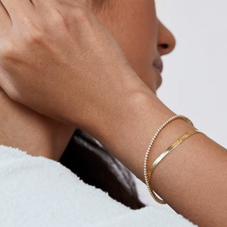 Round Cut Bezel Lab Grown Diamond Tennis Bracelet