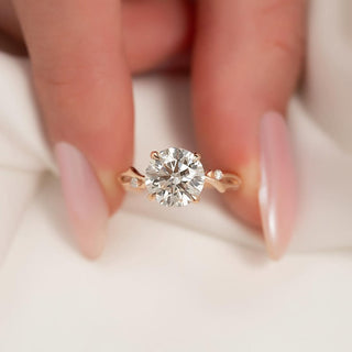 1.5-3.5 CT Round Lab Grown Diamond Twig Engagement Ring