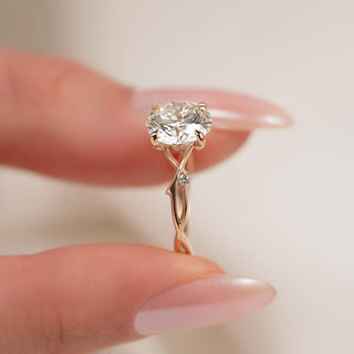 1.5-3.5 CT Round Lab Grown Diamond Twig Engagement Ring