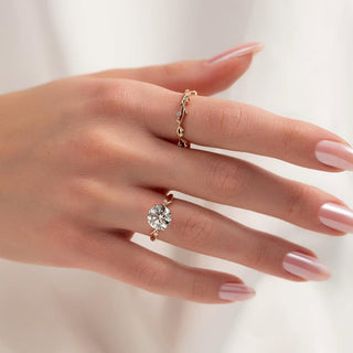 1.5-3.5 CT Round Lab Grown Diamond Twig Engagement Ring