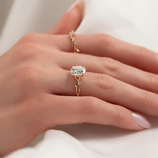 1.5-3.5 CT Round Lab Grown Diamond Twig Engagement Ring