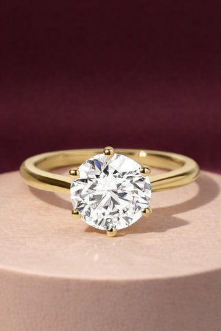 1.0- 3.50 CT Round Lab Grown Diamond Solitaire Style Engagement Ring