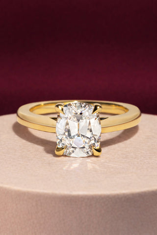 1.0-3.50 CT Cushion Lab Grown Diamond Solitaire Engagement Ring