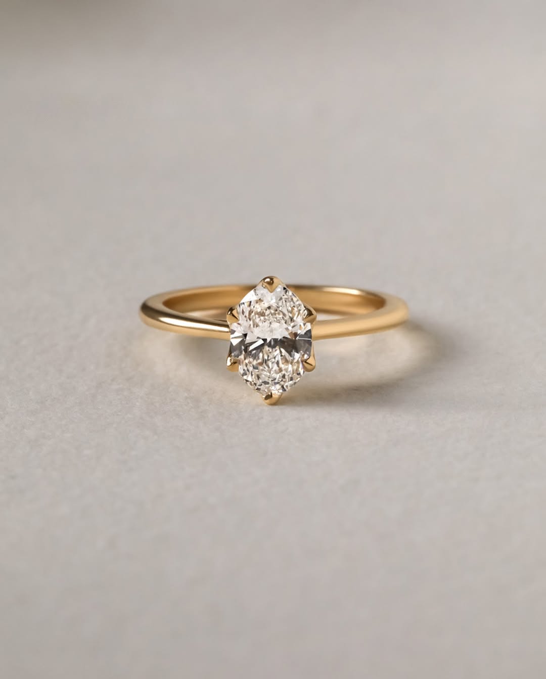 1.10-3.0 CT Oval Lab Grown Diamond Solitaire Style Engagement Ring