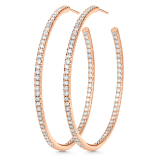 2.25 TCW Round Moissanite Diamond Inside Out Hoop Earrings - violetjewels