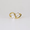 2.27 TCW Cushion & Oval Diamond Two Stone Engagement Ring